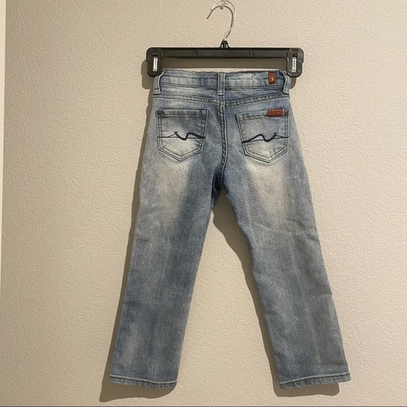 7 For All Mankind Kids 4 Ripped Lightwash Jeans - Picture 4 of 4